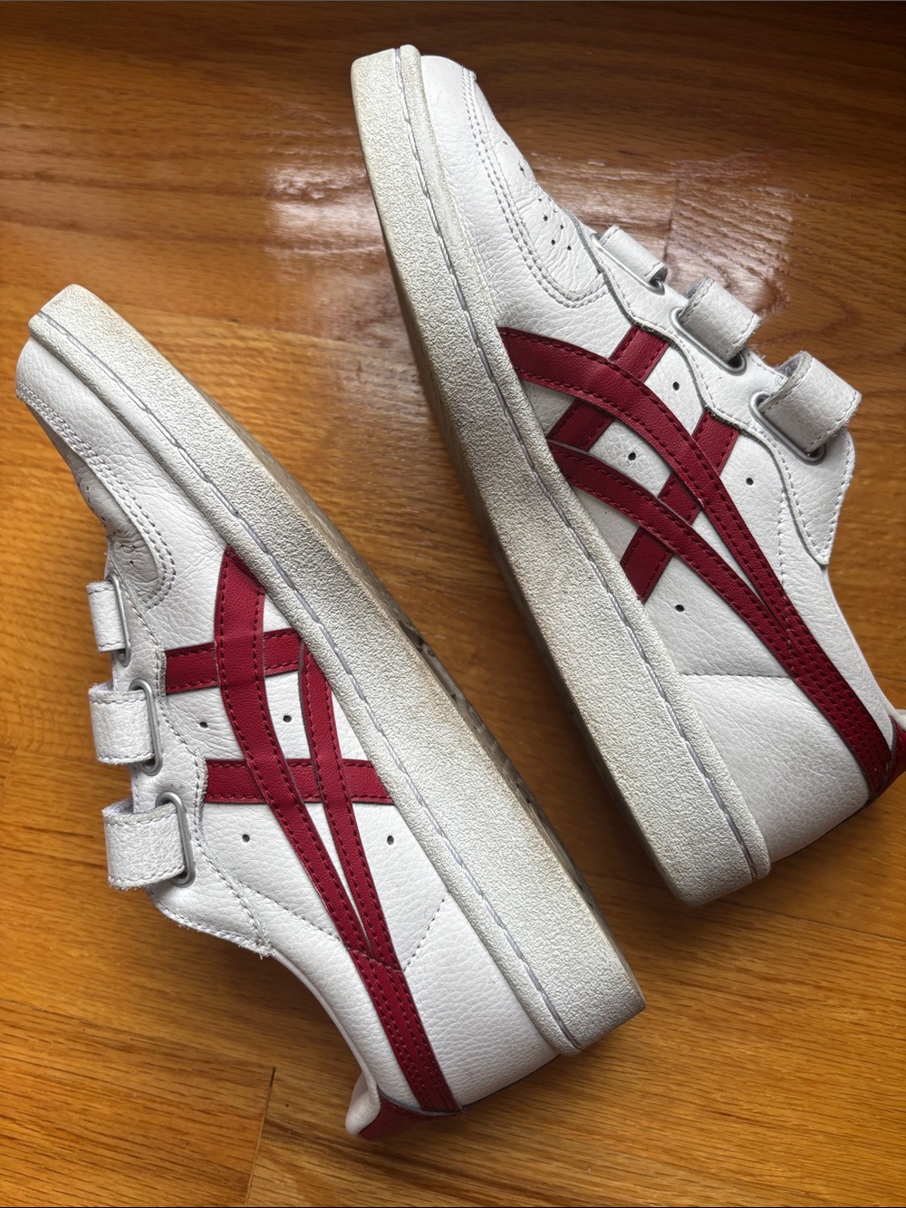 Onitsuka White Sneakers with Red Accent Stripes